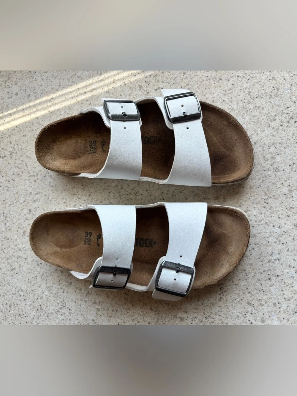 Birkenstock White Double-Buckle Slide Women’s Sandals - Size 8